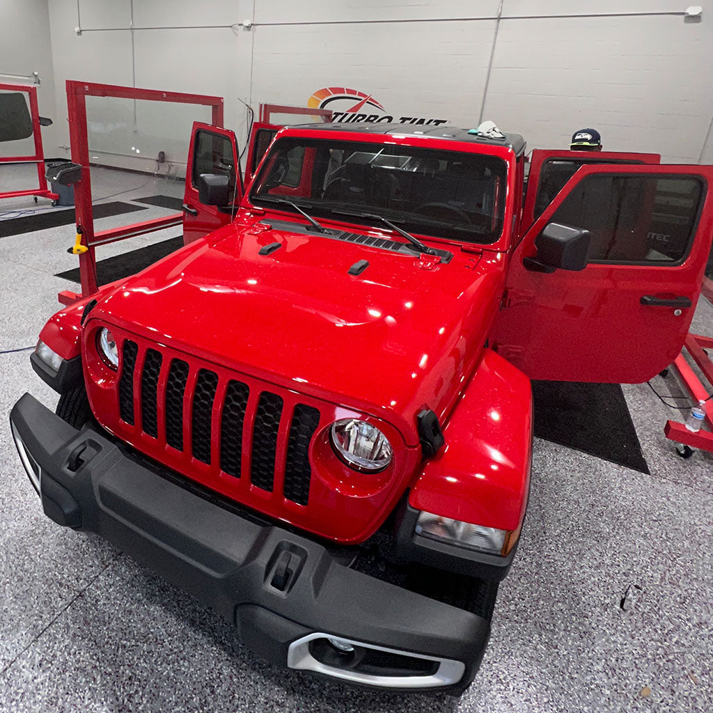 Turbo Orlando Red Jeep window tint